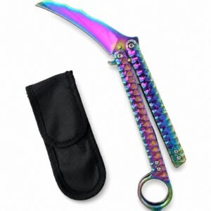 Balisong Karambit Eagle Claw Variation Fling Knife Color Titanium Edition