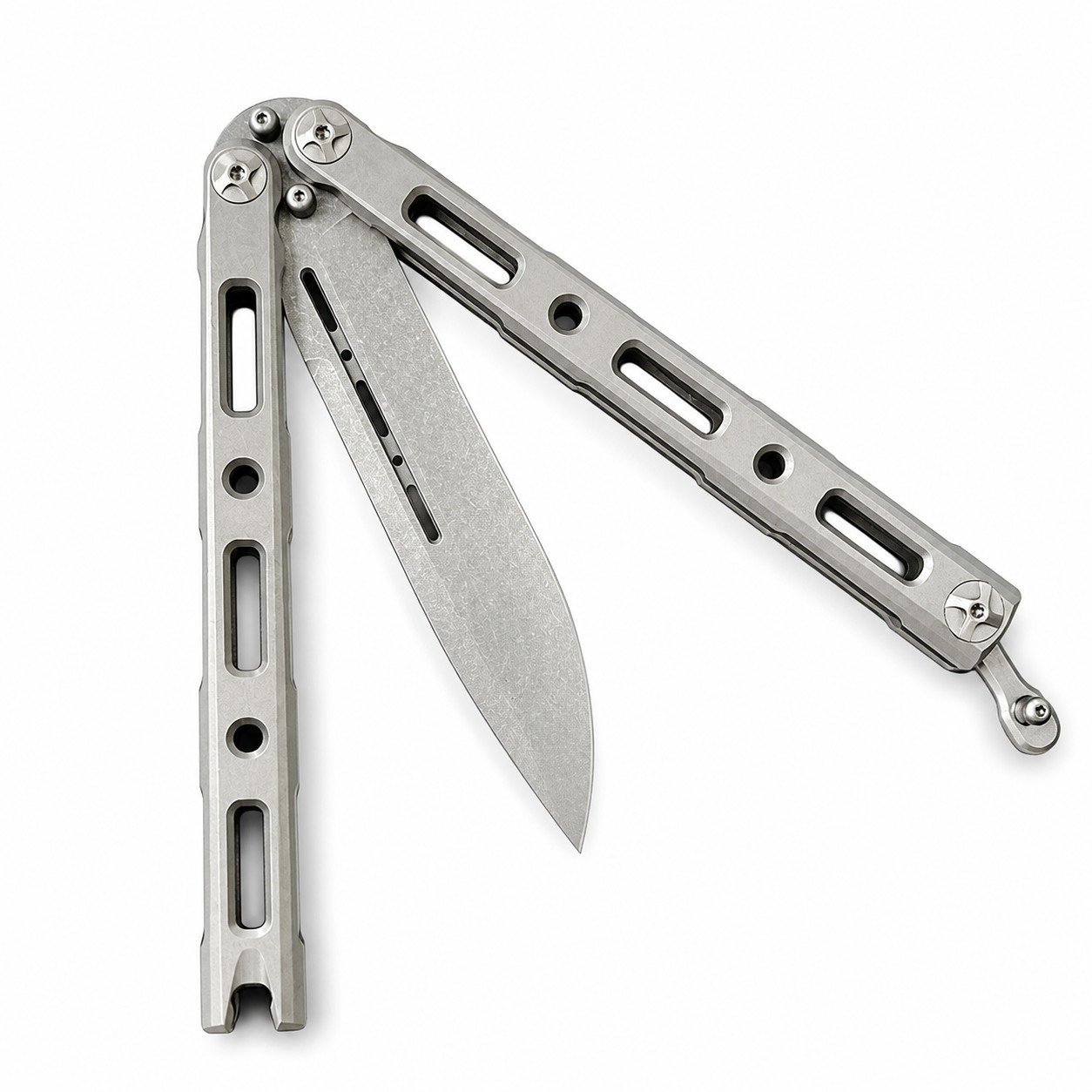 Butterfly Titanium Handle Butterfly Swing Magnetic Lock Folding Knife