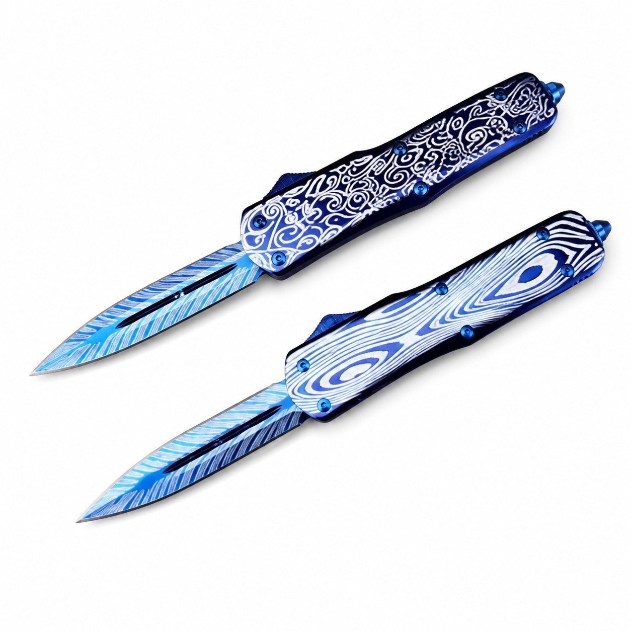 Zinc Handle Dalong Blue Titanium OTF Knife