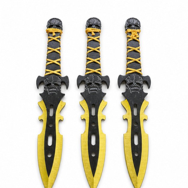 Practice Throwing Knife Set YF220 &ndash; 3-Piece, Gold